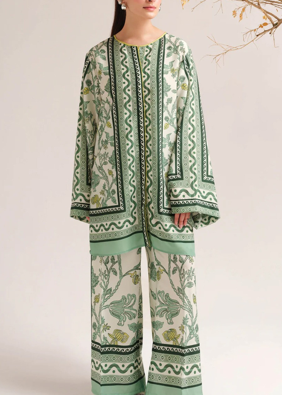 Stitched 2 piece printed shirt and printed trouser