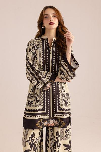Trendy Women's Stitched Printed Shirt And Trouser Set - 2 Pcs