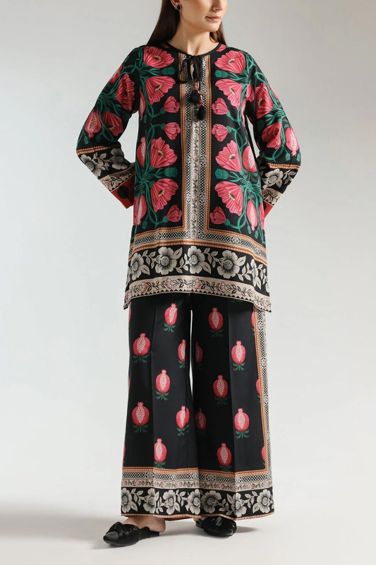 Stitched 2 piece printed shirt and printed trouser